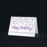 Purple Confetti Daughter in Law Birthday Card<br><div class="desc">Birthday card for daughter in law with purple and silver modern glitter confetti pattern. Please note glitter effect is photographic effect only.</div>