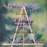 Purple Confetti Glitter 90th Birthday Welcome  Acrylic Sign<br><div class="desc">Celebrate a milestone age with style! This 90th birthday party welcome acrylic sign is an excellent way to kick off your festivities. Not only does it serve as a charming decoration, but it's a beautiful way to welcome your guests. Made from high-quality, durable acrylic, this sign can withstand both indoor...</div>