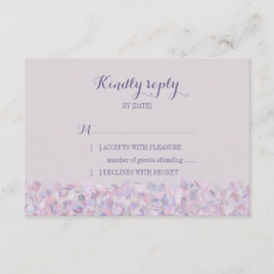 Purple Confetti Wedding RSVP Card