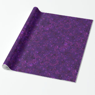 Purple confetti wrapping paper