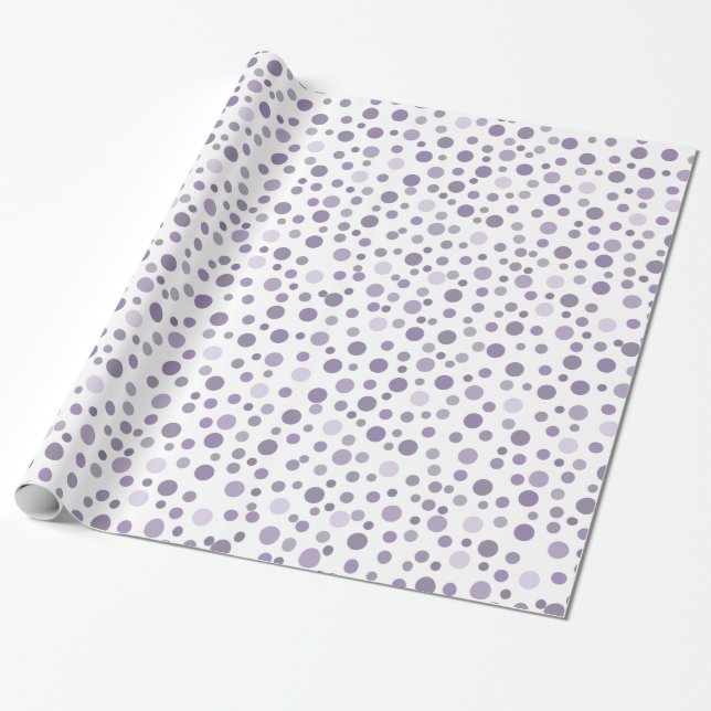 Purple Confetti Wrapping Paper (Unrolled)