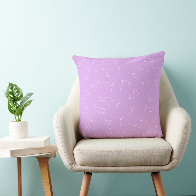 Purple Constellation Stars Celestial Throw Pillow (Chair)