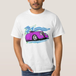 Purple Convertible Street Rod With Tribal T-Shirt