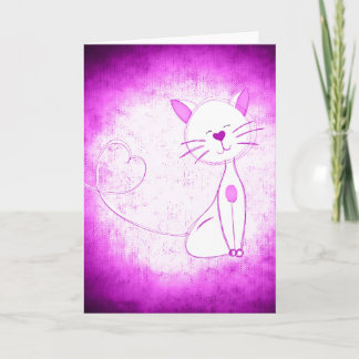 Purple Cool Cat Greeting Card