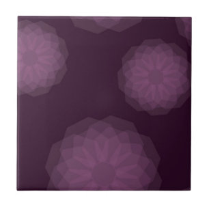 Purple, cool, trendy modern simple floral abstract ceramic tile
