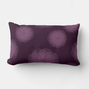 Purple, cool, trendy modern simple floral abstract lumbar cushion