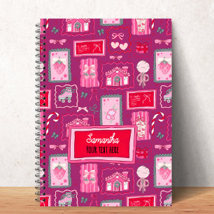 Purple Coquette aesthetic girly whimsical pattern Notebook