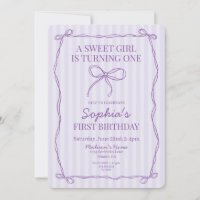 Purple Coquette Bow Pastel Lavender Birthday Party