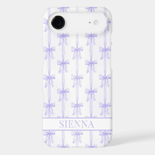 Purple Coquette Bows Striped Monogrammed