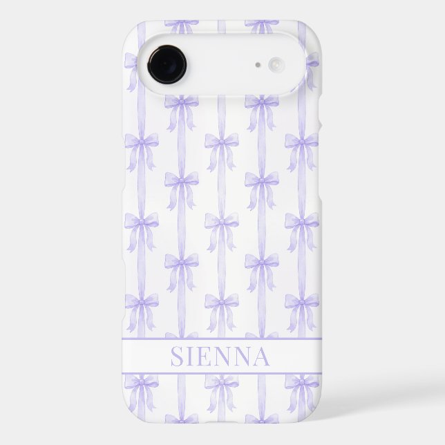 Purple Coquette Bows Striped Monogrammed (Back)
