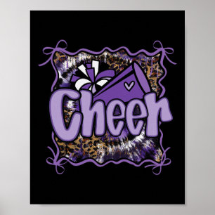 Purple Coquette Cheer Cheerleader Pom Megaphone Gi Poster