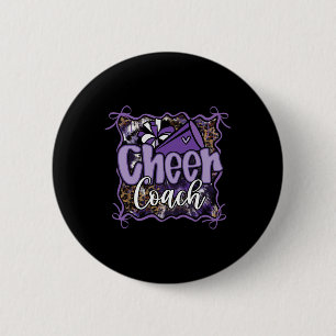 Purple Coquette Cheer Coach Cheerleading Pom Megap 6 Cm Round Badge