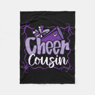 Purple Coquette Pom Poms Bow Cheer Cousin Cheerlea Fleece Blanket