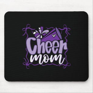 Purple Coquette Pom Poms Bow Cheer Mum Mama Cheerl Mouse Pad