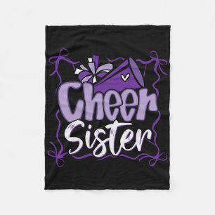 Purple Coquette Pom Poms Bow Cheer Sister Cheerlea Fleece Blanket