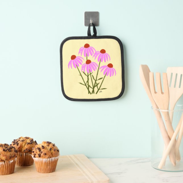 Purple Cornflowers Pot Holder (Insitu(Hanging))