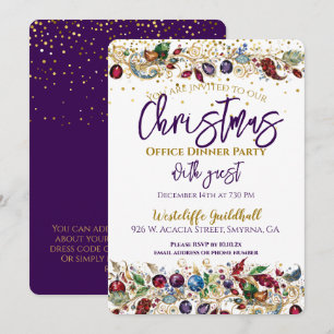 Purple Corporate Office Christmas Party Invitation