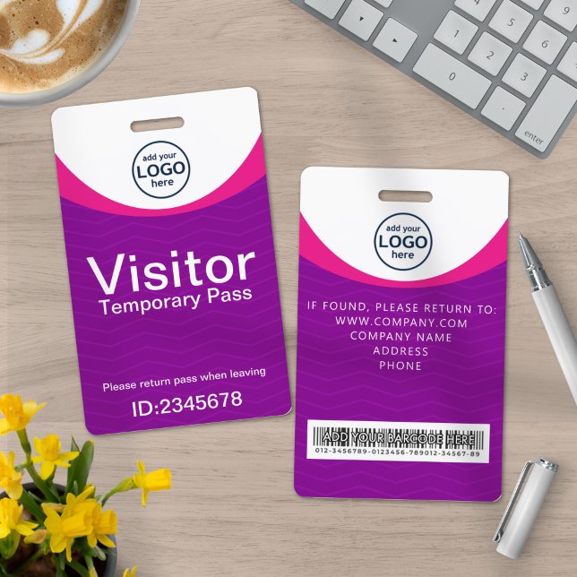 Purple Corporate Visitor Pass ID Barcode Badge (Creator Uploaded)