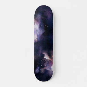 Purple Cosmic Galaxy Night Sky Skateboard