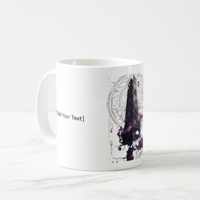 Purple Cosmic Obelisk Occult Dark Art Mug (Front Left)