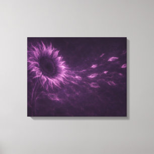 Purple Cosmic Sunflower Canvas Art