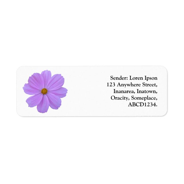 Purple Cosmos Return Address Label (Front)