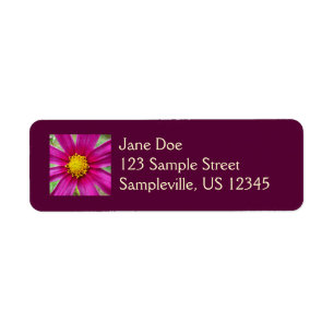 Purple Cosmos Wildflower Return Address Label