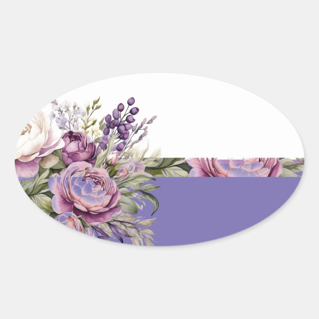 Purple Cottage Floral Sticker (Front)