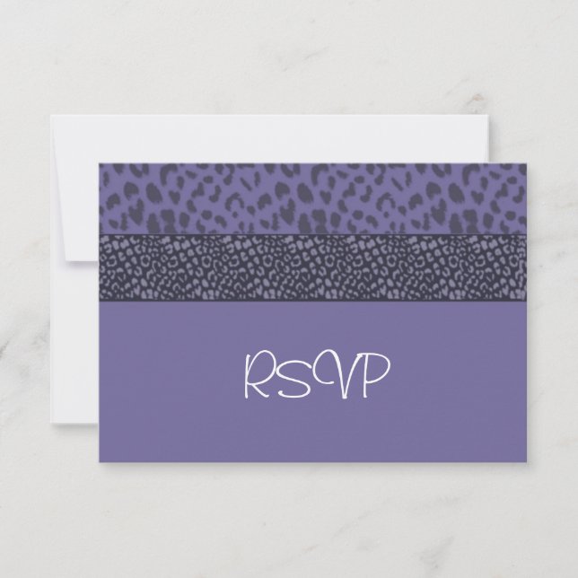 Purple Cougar Pattern RSVP Card (Front)