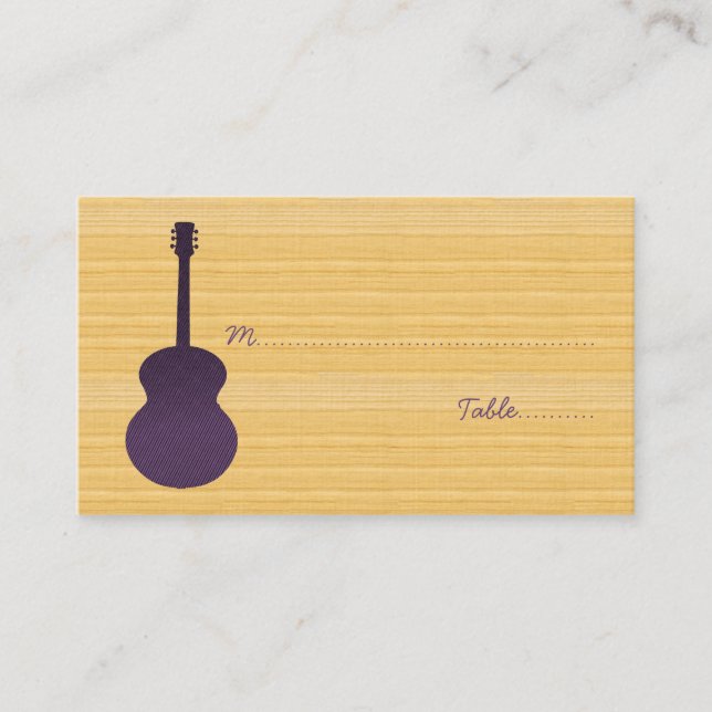 Purple Country Guitar Place Card (Front)
