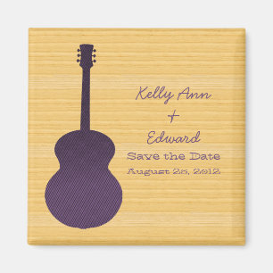 Purple Country Guitar Save the Date Magnet