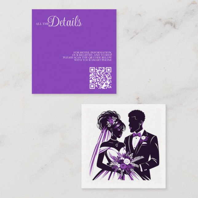 Purple Couple Enclosure Card (Front/Back)