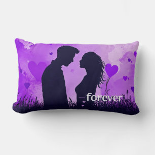 Purple Couple Love  Lumbar Cushion