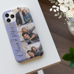 Purple couple names 3 photos custom Phone Case