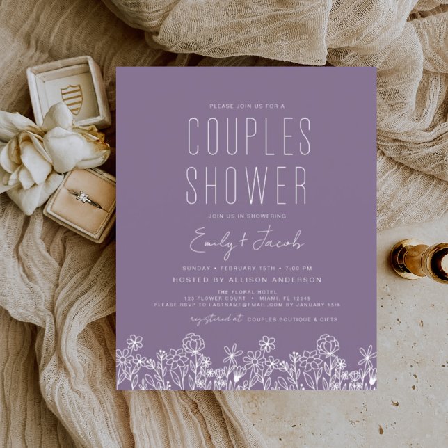 Purple Couples Shower Wildflower Elegant (Creator Uploaded)