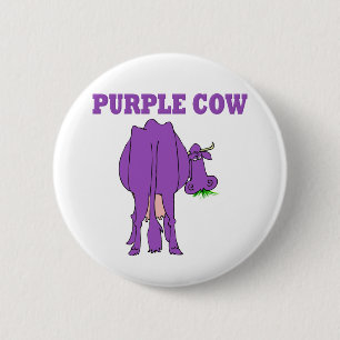 Purple Cow 6 Cm Round Badge