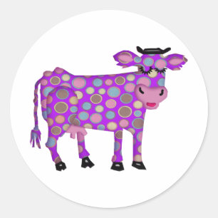 Purple Cow Classic Round Sticker