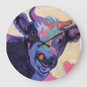 Purple Cow Clock