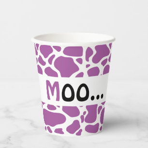 Purple cow pattern baby shower gender paper cups