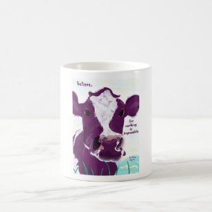 Purple Cow Quite Possibly Contemplating Flight Coffee Mug