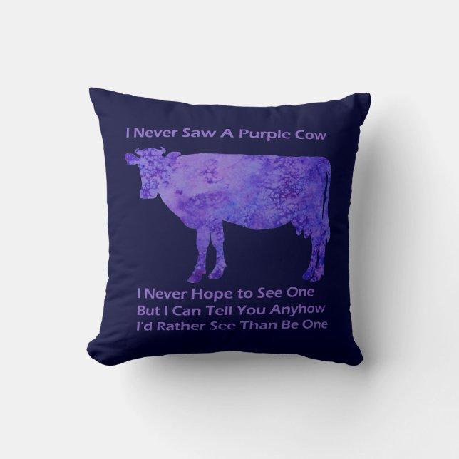 Purple Cow Regrets Cushion (Front)