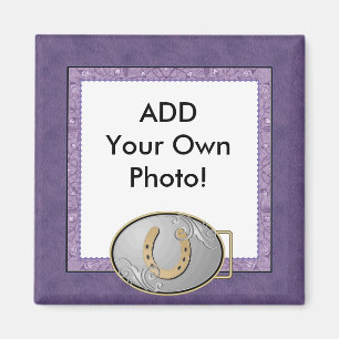 Purple Cowgirl Bandanna Photo Magnet