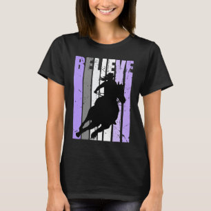 Purple Cowgirl Barrel Racing Horse Riding Rider Ri T-Shirt