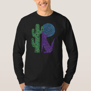 Purple Coyote Wolf Colourful Southwestern Design T-Shirt