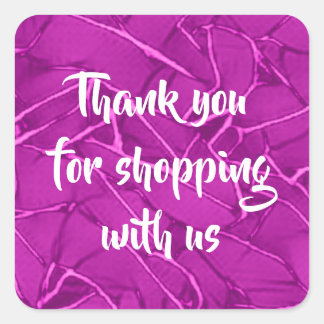 Purple Cracked Pattern Business Square Sticker