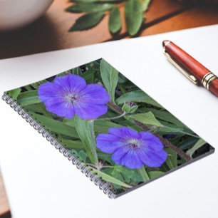 Purple Cranesbill Flowers Floral Notebook