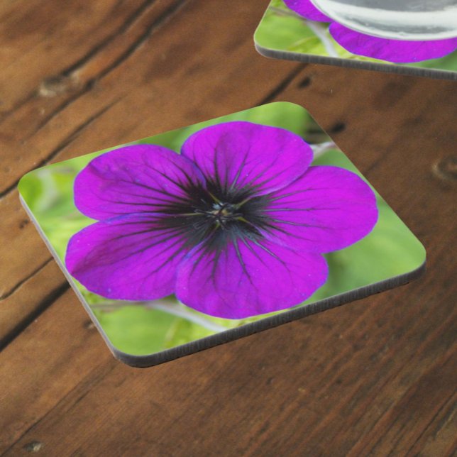 Purple Cranesbill Geranium Floral Coaster (In Situ)