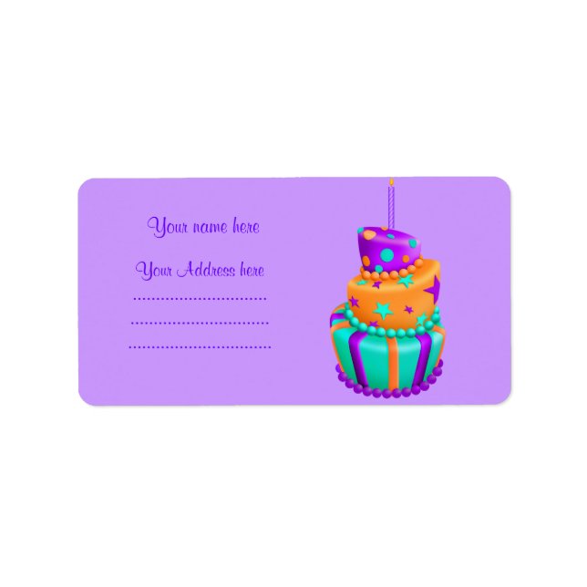 PURPLE CRAZY CAKE ADDRESS LABEL (Front)