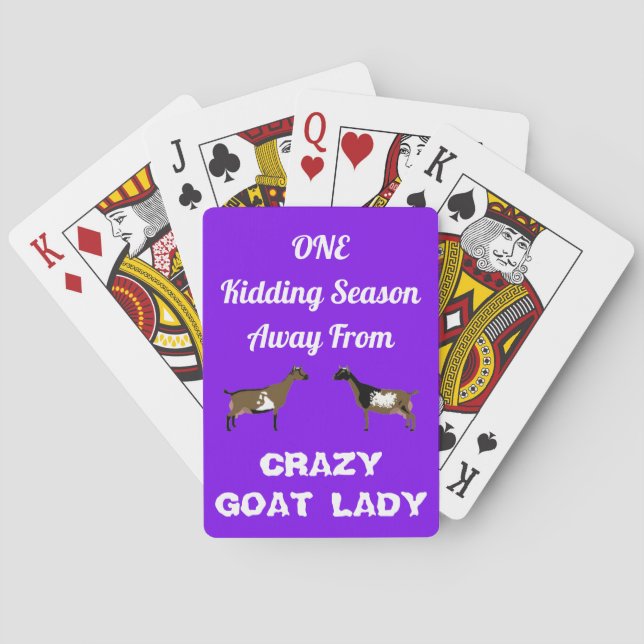 Purple Crazy Goat Lady - Nigerian Dwarf Goats Playing Cards (Back)