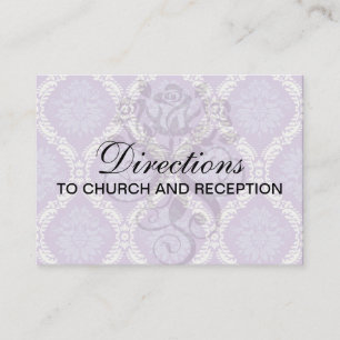 purple cream damask pattern enclosure card